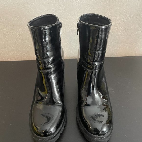 Steve Madden Vintage black patent chunky heeled ankle boots Black 9 - Picture 8 of 12